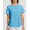 imagebaleaf Womens Short Sleeve Workout Shirts UPF 50 Open Back Tops Sun Protection Athletic Yoga TShirtsEthereal Blue
