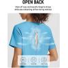 imagebaleaf Womens Short Sleeve Workout Shirts UPF 50 Open Back Tops Sun Protection Athletic Yoga TShirtsEthereal Blue