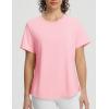 imagebaleaf Womens Short Sleeve Workout Shirts UPF 50 Open Back Tops Sun Protection Athletic Yoga TShirtsLight Pink