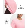 imagebaleaf Womens Short Sleeve Yoga Shirts Soft UPF 50 Workout Tops Sun Protection Athletic TShirtsLight Pink