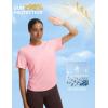 imagebaleaf Womens Short Sleeve Yoga Shirts Soft UPF 50 Workout Tops Sun Protection Athletic TShirtsLight Pink