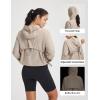 imagebaleaf Womens Sun Jackets Lightweight Packable Long Sleeve Hoodie Zip Up UPF 50 Crop Shirts Water Resistant Tops WorkoutKhaki