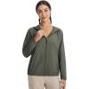 imagebaleaf Womens Sun Shirts Long Sleeve Jackets Mosquito Hiking Lightweight Running UPF 50 Hoodie UV with 2 Pockets ShirtArmy Green