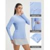 imagebaleaf Womens Sun Shirts UPF 50 Mesh Back Lightweight Breathable Long Sleeve Shirt SPF Hoodie for Fishing HikingLight Blue