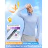 imagebaleaf Womens Sun Shirts UPF 50 Mesh Back Lightweight Breathable Long Sleeve Shirt SPF Hoodie for Fishing HikingLight Blue