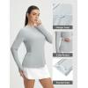 imagebaleaf Womens Sun Shirts UPF 50 Mesh Back Lightweight Breathable Long Sleeve Shirt SPF Hoodie for Fishing HikingLight Gray