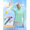 imagebaleaf Womens Sun Shirts UPF 50 Mesh Back Lightweight Breathable Long Sleeve Shirt SPF Hoodie for Fishing HikingLight Green