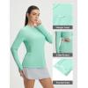 imagebaleaf Womens Sun Shirts UPF 50 Mesh Back Lightweight Breathable Long Sleeve Shirt SPF Hoodie for Fishing HikingLight Green
