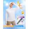 imagebaleaf Womens Sun Shirts UPF 50 Mesh Back Lightweight Breathable Long Sleeve Shirt SPF Hoodie for Fishing HikingWhite