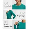 imagebaleaf Womens UPF 50 Long Sleeve Sun Shirts Crop Rash Guard UV Workout Tops SPF Slim Fit Lightweight Athletic HikingGreen