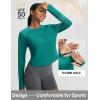 imagebaleaf Womens UPF 50 Long Sleeve Sun Shirts Crop Rash Guard UV Workout Tops SPF Slim Fit Lightweight Athletic HikingGreen