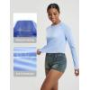 imagebaleaf Womens UPF 50 Long Sleeve Sun Shirts Crop Rash Guard UV Workout Tops SPF Slim Fit Lightweight Athletic HikingLight Blue