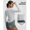 imagebaleaf Womens UPF 50 Long Sleeve Sun Shirts Crop Rash Guard UV Workout Tops SPF Slim Fit Lightweight Athletic HikingLight Gray