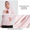 imagebaleaf Womens UPF 50 Sun Protection Jacket Hooded Cooling Shirt with Pockets Hiking Outdoor PerformanceDye Pink