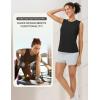 imagebaleaf Womens Workout Tank Tops Open Back Yoga Top High Neck Sleeveless Shirts Running Loose Fit Athletic GymBlack