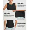 imagebaleaf Womens Workout Tank Tops Open Back Yoga Top High Neck Sleeveless Shirts Running Loose Fit Athletic GymBlack