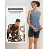 imagebaleaf Womens Workout Tank Tops Open Back Yoga Top High Neck Sleeveless Shirts Running Loose Fit Athletic GymHeather Blue