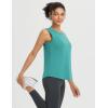 imagebaleaf Womens Workout Tank Tops Open Back Yoga Top High Neck Sleeveless Shirts Running Loose Fit Athletic GymHeather Green