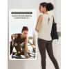imagebaleaf Womens Workout Tank Tops Open Back Yoga Top High Neck Sleeveless Shirts Running Loose Fit Athletic GymHeather Khaki