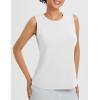 imagebaleaf Womens Workout Tank Tops Open Back Yoga Top High Neck Sleeveless Shirts Running Loose Fit Athletic GymWhite