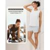 imagebaleaf Womens Workout Tank Tops Open Back Yoga Top High Neck Sleeveless Shirts Running Loose Fit Athletic GymWhite