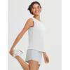 imagebaleaf Womens Workout Tank Tops Open Back Yoga Top High Neck Sleeveless Shirts Running Loose Fit Athletic GymWhite