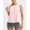 imagebaleaf Womens Workout Tops Athletic Tank Tops Loose Fit Sleeveless Open Back Running Shirts UPF50 Gym Exercise YogaPink