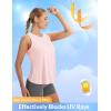 imagebaleaf Womens Workout Tops Athletic Tank Tops Loose Fit Sleeveless Open Back Running Shirts UPF50 Gym Exercise YogaPink