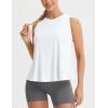 imagebaleaf Womens Workout Tops Athletic Tank Tops Loose Fit Sleeveless Open Back Running Shirts UPF50 Gym Exercise YogaWhite