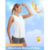 imagebaleaf Womens Workout Tops Athletic Tank Tops Loose Fit Sleeveless Open Back Running Shirts UPF50 Gym Exercise YogaWhite