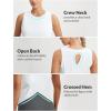 imagebaleaf Womens Workout Tops Athletic Tank Tops Loose Fit Sleeveless Open Back Running Shirts UPF50 Gym Exercise YogaWhite