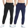 imagebaleaf Mens 27 Cotton Sweatpants Sports Running Hiking Joggers Pants Lightweight Lounge Pocketed Pajamas 78 LengthBblackblue