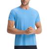 imagebaleaf Mens Cooling Workout Shirts Short Sleeve Athletic TShirts Sun Protection Quick Dry Moisture Wicking Running BeachBlue