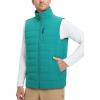 imagebaleaf Mens Fleece Lined Puffer Vest Lightweight Warm Sleeveless Jacket with Full Zip Winter Vest for Golf RunningGreen