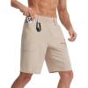 imagebaleaf Mens Hiking Cargo Shorts with 6 Pockets Gear Loops 11 Lightweight Water Resistant Quick Dry Work Travel ShortsKhaki