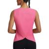 imagebaleaf Women Running Sleeveless Tops Athletic Tank Tops Workout Open Back UPF 50 Tennis Gym Loose Fit LightweightPink
