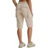 imagebaleaf Womens 15 Long Shorts with 7 Pockets Hiking Bermuda Shorts Knee Length Lightweight Quick Dry Cargo CaprisKhaki