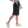 imagebaleaf Womens Bermuda Long Shorts 14 Knee Length with Zipper Pockets Athletic Shorts Walking Athletic Casual SummerBlack