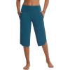 imagebaleaf Womens Capri Pants with Pockets Straight Leg Yoga Capri Leggings 17 MidCalf Capris WorkoutBlue