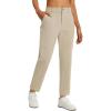imagebaleaf Womens Golf Pants Straight Leg Stretch Work Travel Pant with Pockets Dressy Bussiness Casual Slacks UPF 50Khaki