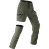 imagebaleaf Womens Hiking Pants 29 Convertible ZipOff Pants with 6 Pockets Water Resistant Lightweight Quick Dry UPF 50Army Green