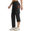 imagebaleaf Womens Hiking Pants Water Resistant Quick Dry SPF Tactical Cargo with 5 Pockets Lightweight Breathable Ripstop UPF 50Black