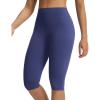 imagebaleaf Womens Knee Length Capri Leggings High Waisted with Pocket 14 Yoga Stretch Casual Summer Workout ExerciseNavy Blue