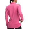 imagebaleaf Womens Quarter Zip Workout Shirts Long Sleeve Sun Protection Athletic Quick Dry UPF 50 Running Tops Pockets CyclingPink