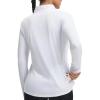 imagebaleaf Womens Quarter Zip Workout Shirts Long Sleeve Sun Protection Athletic Quick Dry UPF 50 Running Tops Pockets CyclingWhite