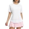 imagebaleaf Womens Short Sleeve Sun Protection Shirts Moisture Wicking Quick Dry Workout Top for Hiking Running UPF 50White
