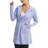 imagebaleaf Womens UPF 50 Long Jacket UV Sun Protection Hoodie Rash Guard Cooling Lightweight Cover Up SPF Swim Beach AthleticLight Blue