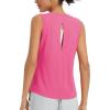 imagebaleaf Womens Workout Tank Tops Open Back Yoga Top High Neck Sleeveless Shirts Running Loose Fit Athletic GymPink