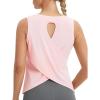 imagebaleaf Womens Workout Tops Athletic Tank Tops Loose Fit Sleeveless Open Back Running Shirts UPF50 Gym Exercise YogaPink