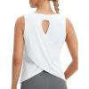 imagebaleaf Womens Workout Tops Athletic Tank Tops Loose Fit Sleeveless Open Back Running Shirts UPF50 Gym Exercise YogaWhite